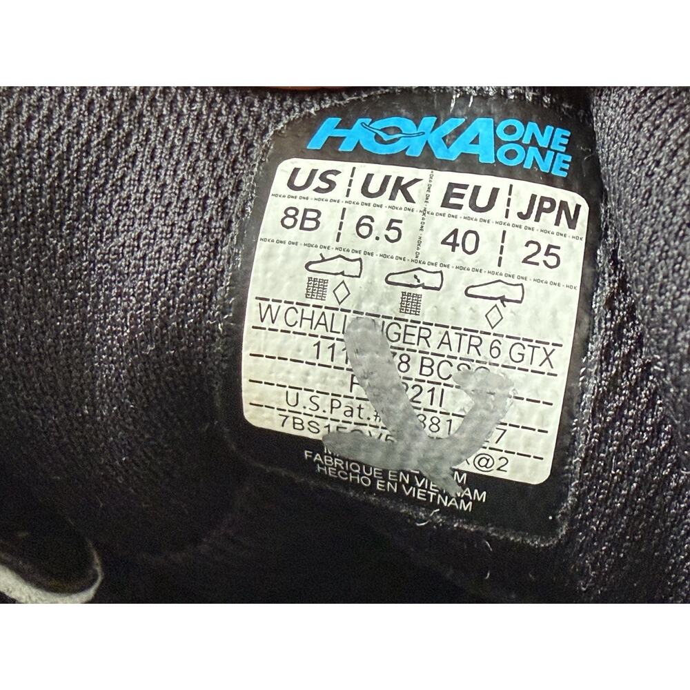 Hoka One One Womens 8 Challenger ATR 6 GTX Black Trail Running Shoes 8 B Medium - Picture 7 of 8